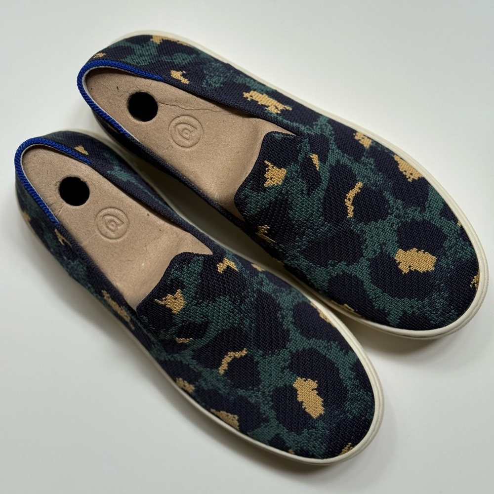 Rothy's Leopard Print Sneakers - Green and Tan